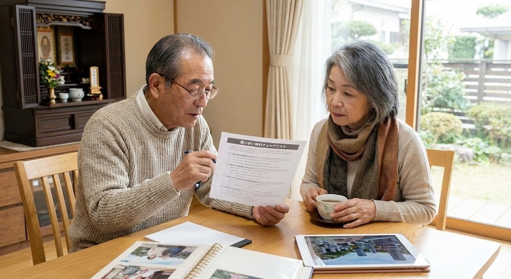 墓じまい検討チェックリスト - 考える人のイメージ