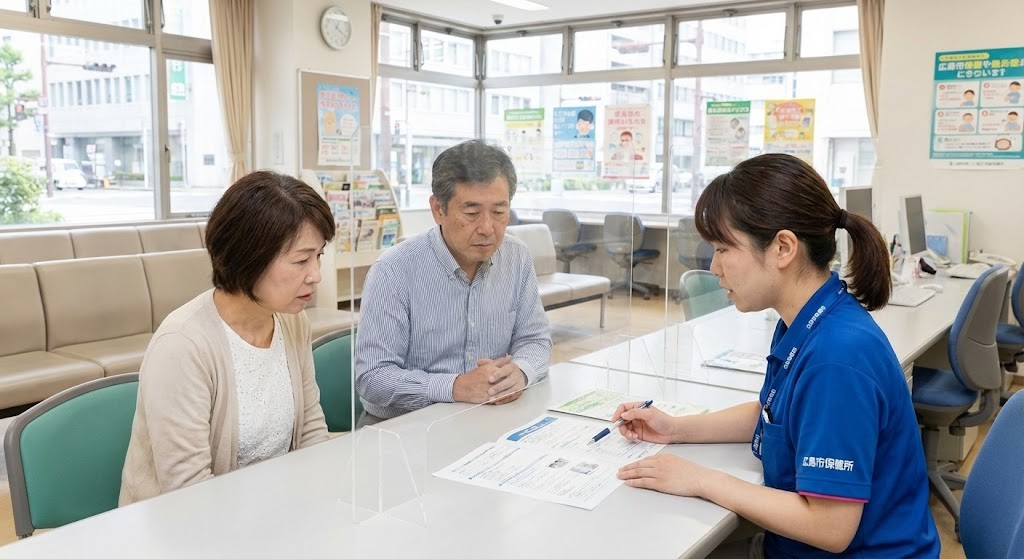 広島市保健所の窓口で相談しているイメージの画像