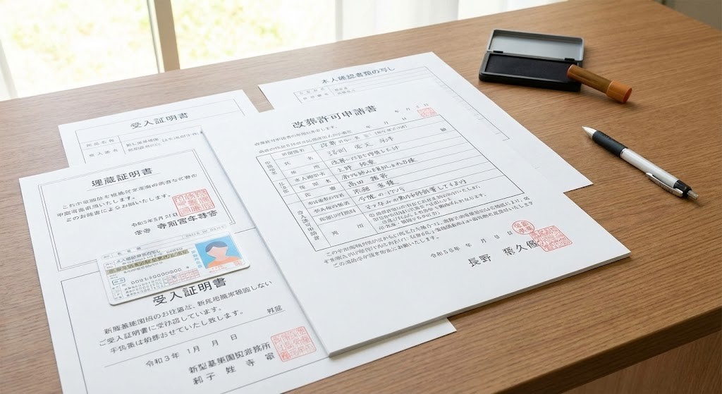 改葬許可申請書類一式のイメージ