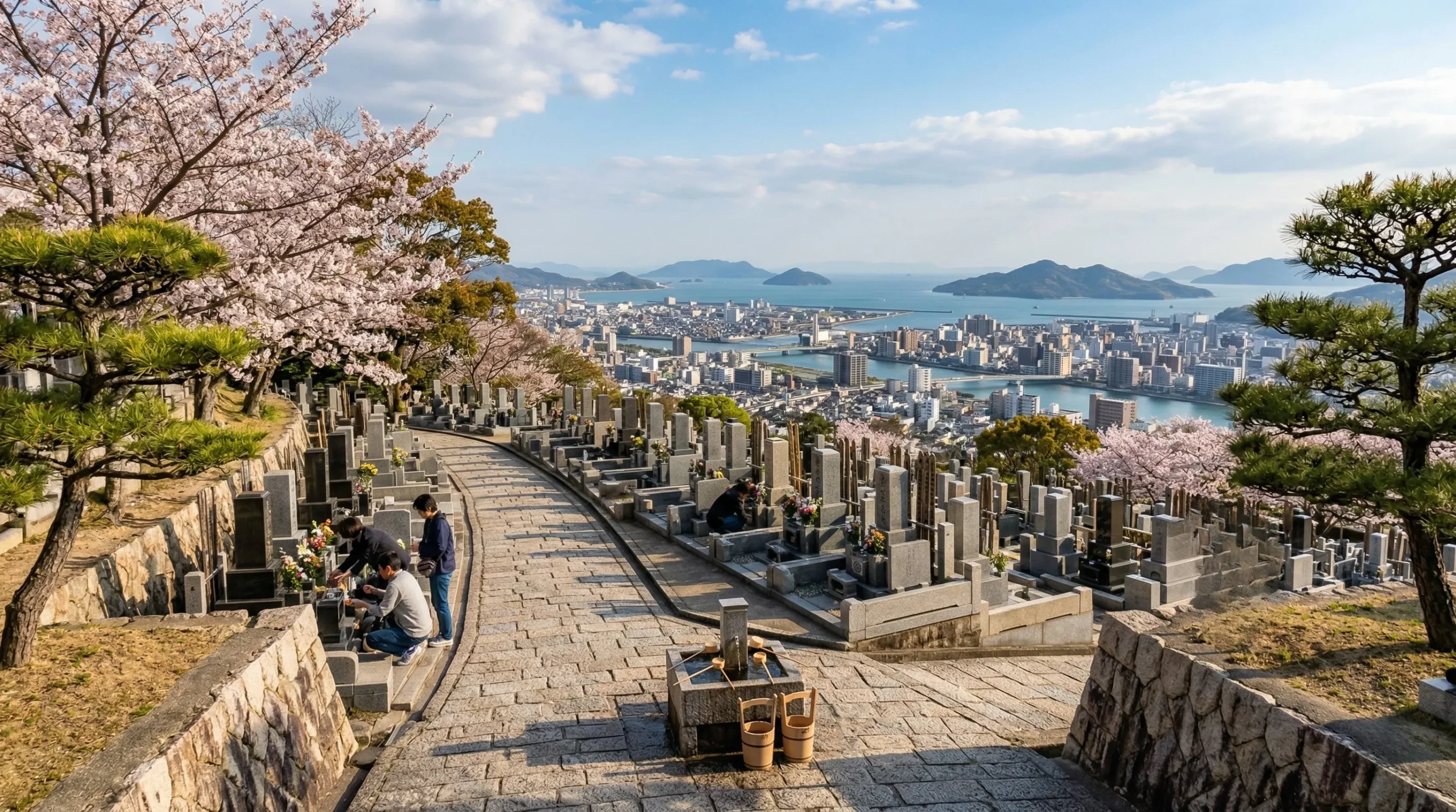 広島市営墓地の墓所・参道のイメージ写真