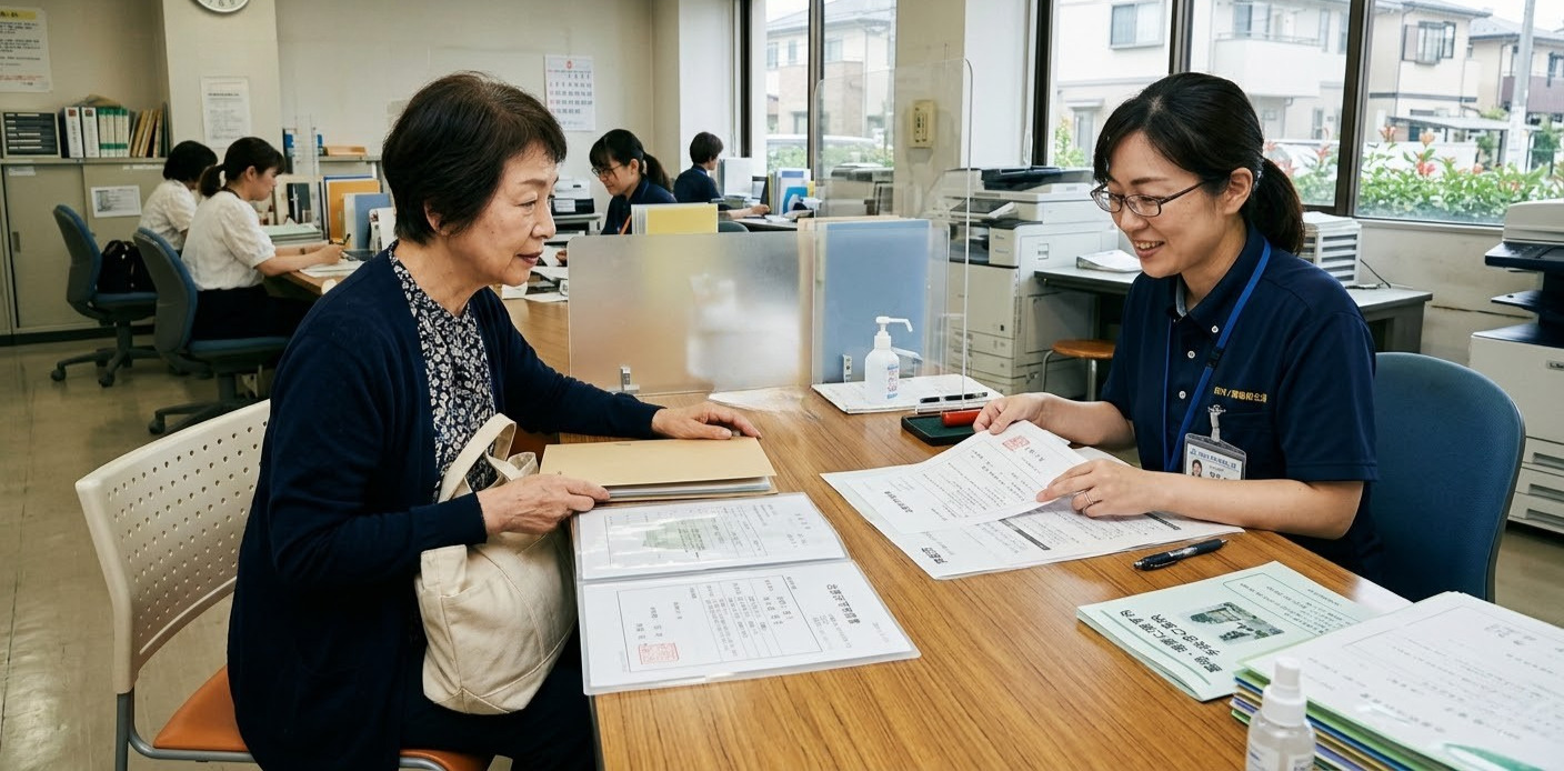 改葬許可申請の手続きの様子