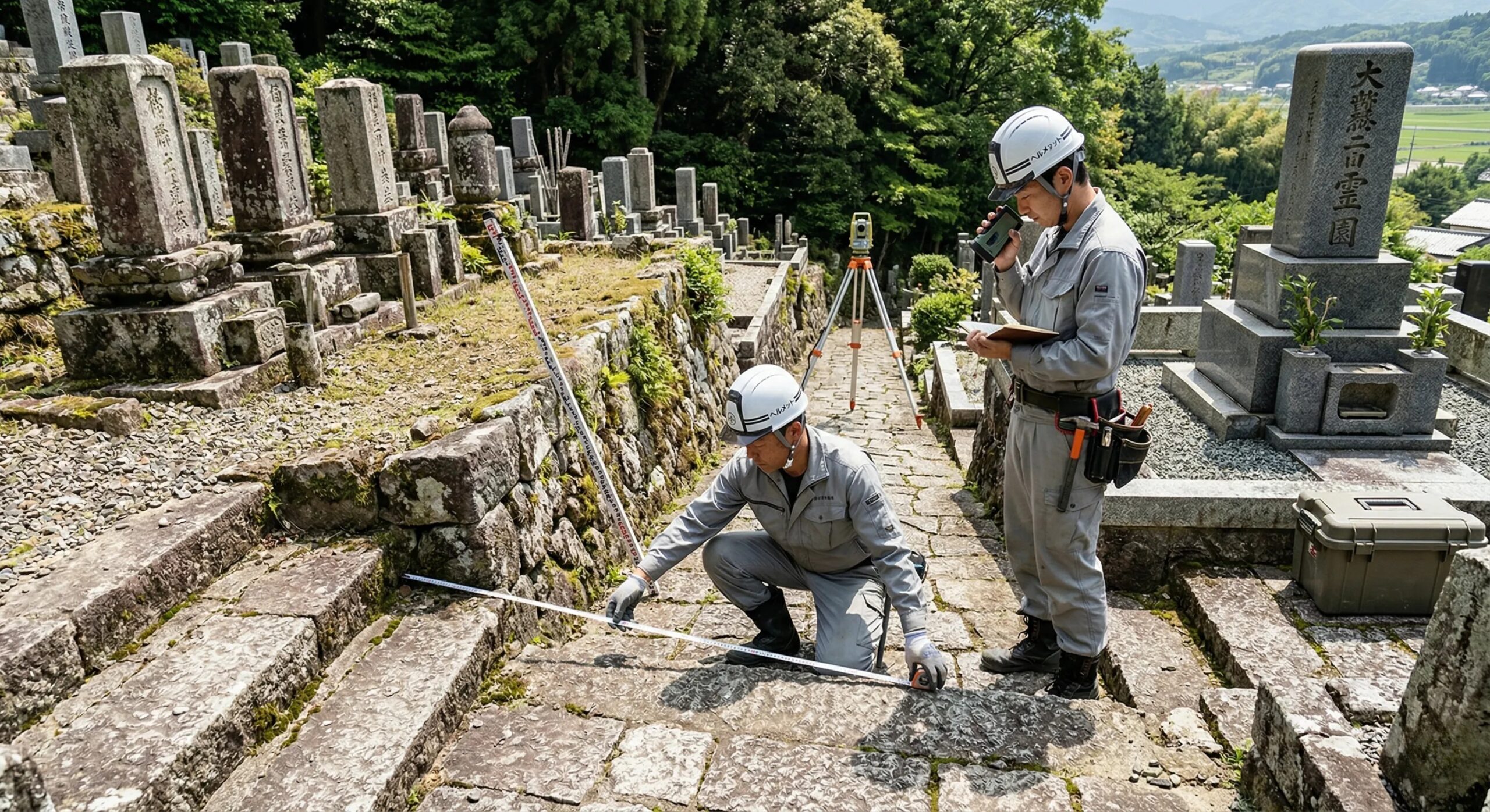 搬入路・段差・傾斜の確認をしている写真