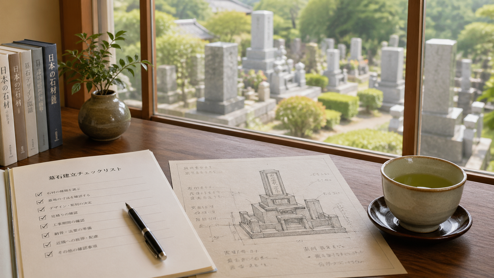 墓石の形の選び方をチェックリストで確認するイメージ画像