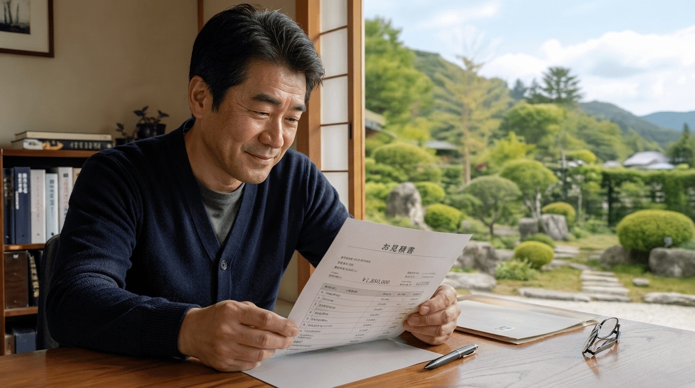 お墓の費用を検討しているイメージ写真